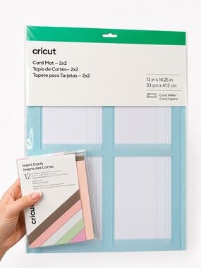 CRICUT NWT Card Mat 2x2 Bundle + 12 Pastel Color Insert Cards with Envelopes